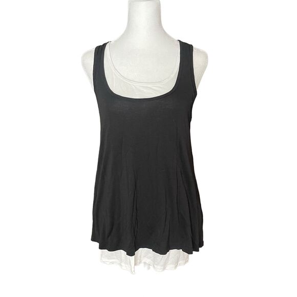GAP Maternity Small Tank Top Layered Black White Scoop Neck Sleeveless - Picture 1 of 7